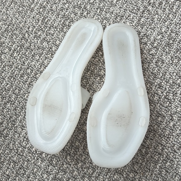 Steven Steve Madden White Jelly H Slides Flat Sandals 6 37 Summer Spring Shoes - Picture 3 of 5